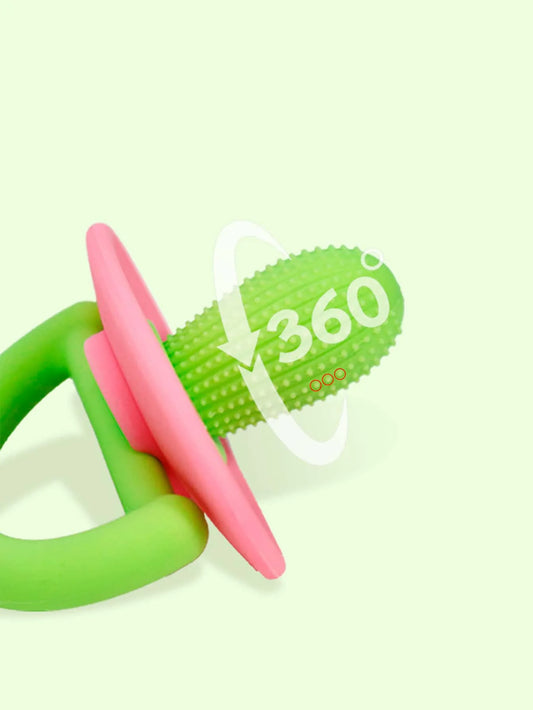 Silicone Teething Ring – Pacifier Style with Massage Dots for Gum Relief (3+ Months)