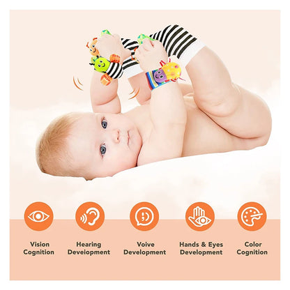 4-Piece Baby Wrist Rattle & Foot Finder Set