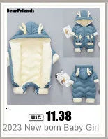 2025 New born Baby Girl clothes Winter Snowsuit Plus Velvet Thick Baby Boys Jumpsuit 0-3 Years Romper boy Overalls Toddler Coat