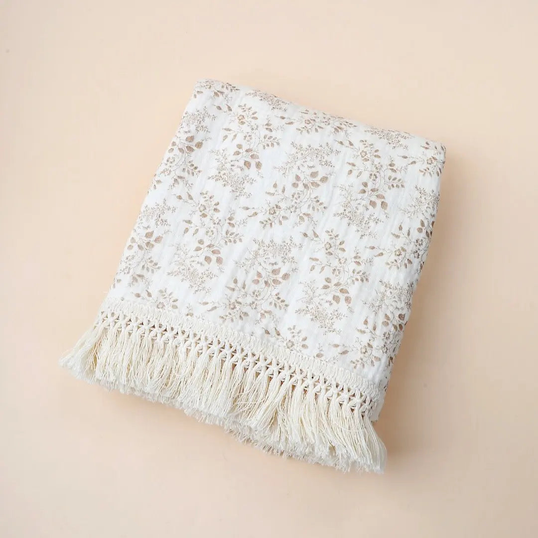 2 Layer Cotton Muslin Baby Blanket Floral Sunflower Newborn Swaddle Wrap Cloth Boy Girl Receiveing Blanket Baby Stroller Blanket
