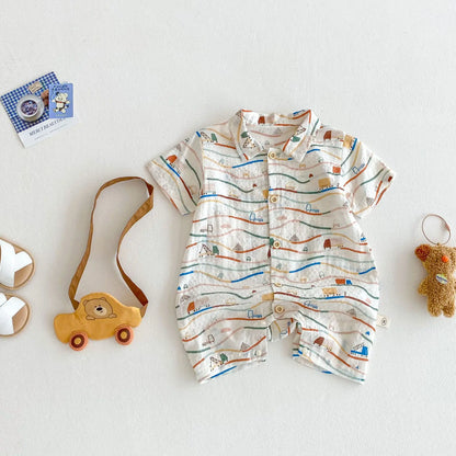 Cartoon Baby Jumpsuit – Soft Everyday Romper 0–24 Months