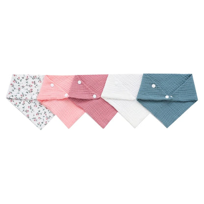 5-Pack Gauze Baby Burp Cloths – Soft Absorbent Towels
