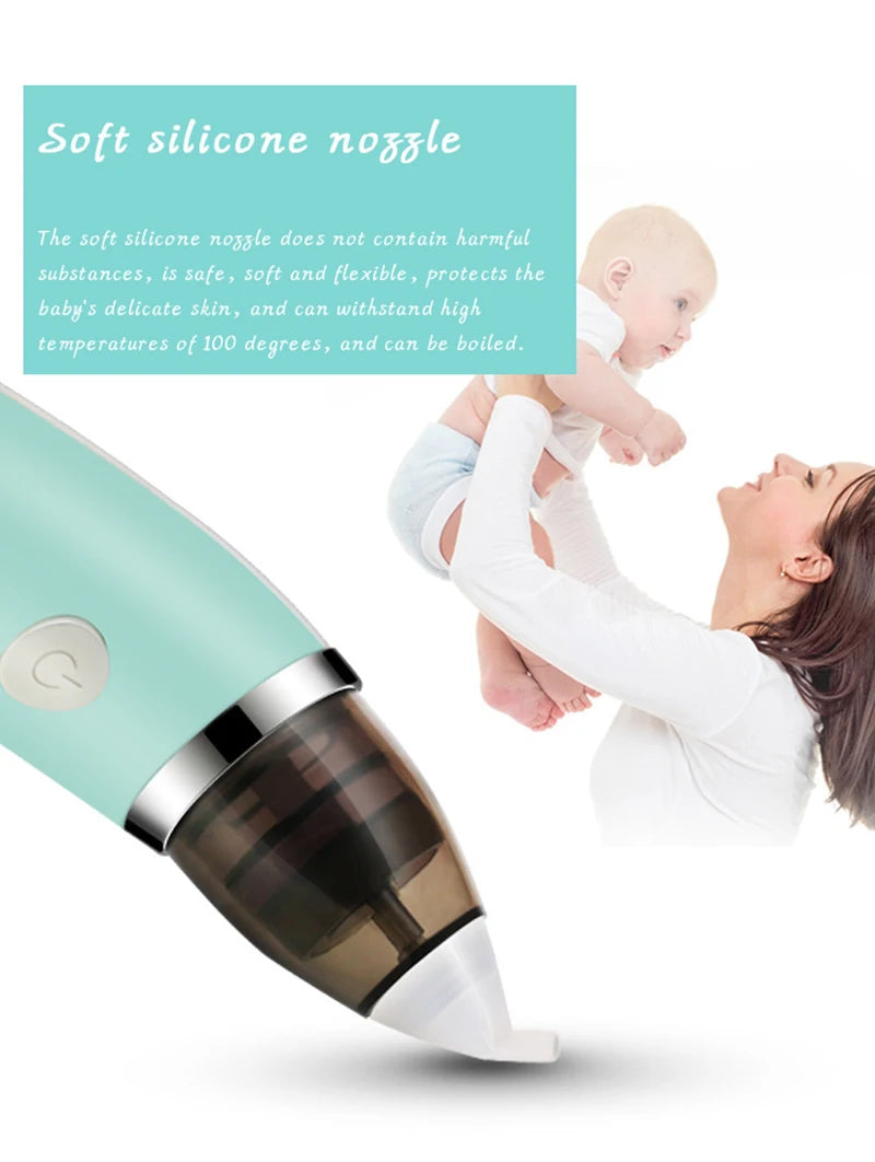 Electric Baby Nasal Aspirator - Safe Hygienic Nose Cleaner for Newborns & Infants