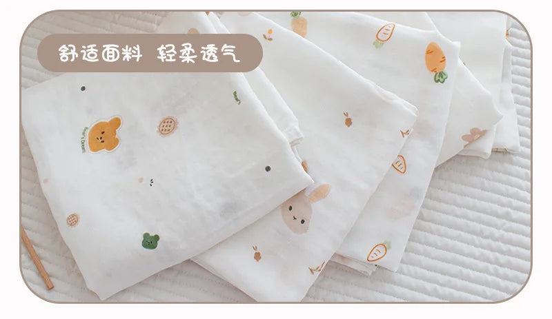 Newborn Baby Swaddle Blanket Summer Bamboo Cotton Muslin Swaddle Soft Bedding Thin Receive Blankets Stroller Cover