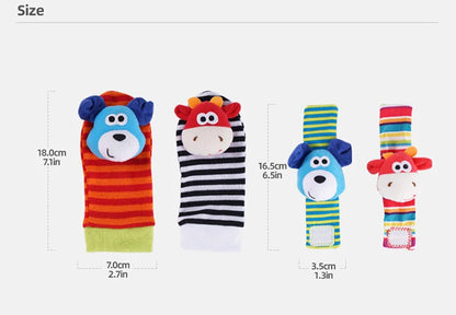 4-Piece Baby Wrist Rattle & Foot Finder Set