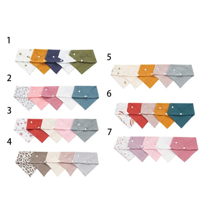 5-Pack Gauze Baby Burp Cloths – Soft Absorbent Towels