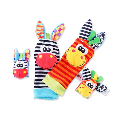 4-Piece Baby Wrist Rattle & Foot Finder Set